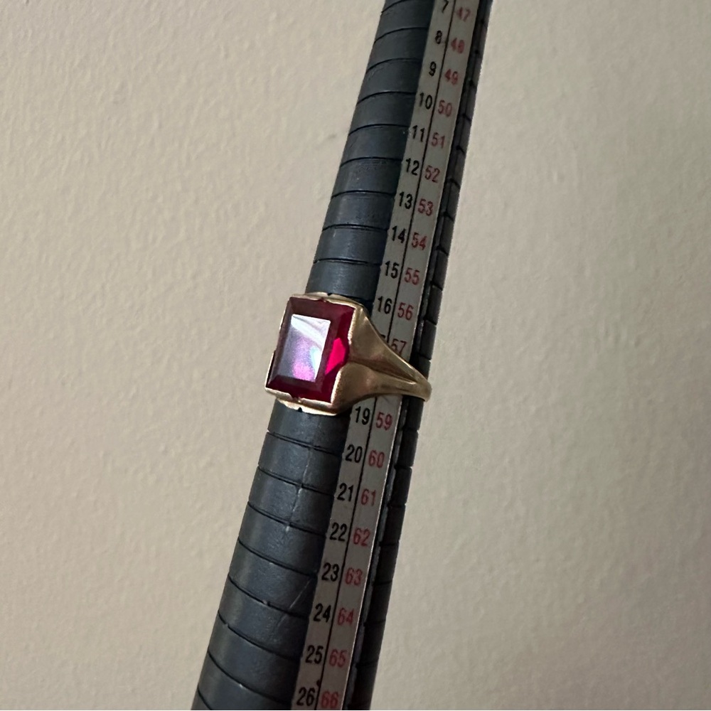10k Antique Gold Ring Ruby Stone vintage estate - Picture 4 of 4